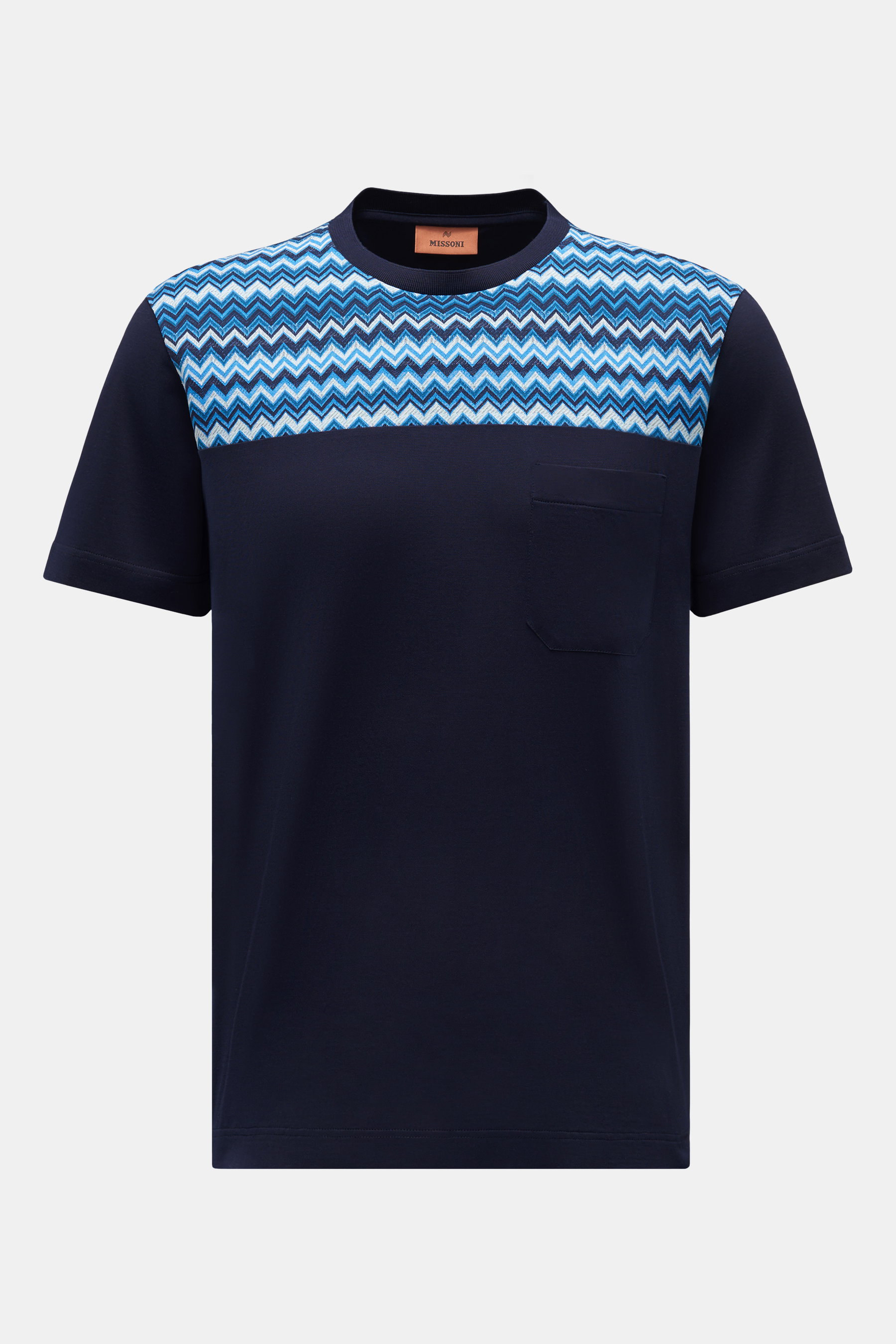 Missoni Rundhals-T-Shirt navy/blau/weiß gemustert
