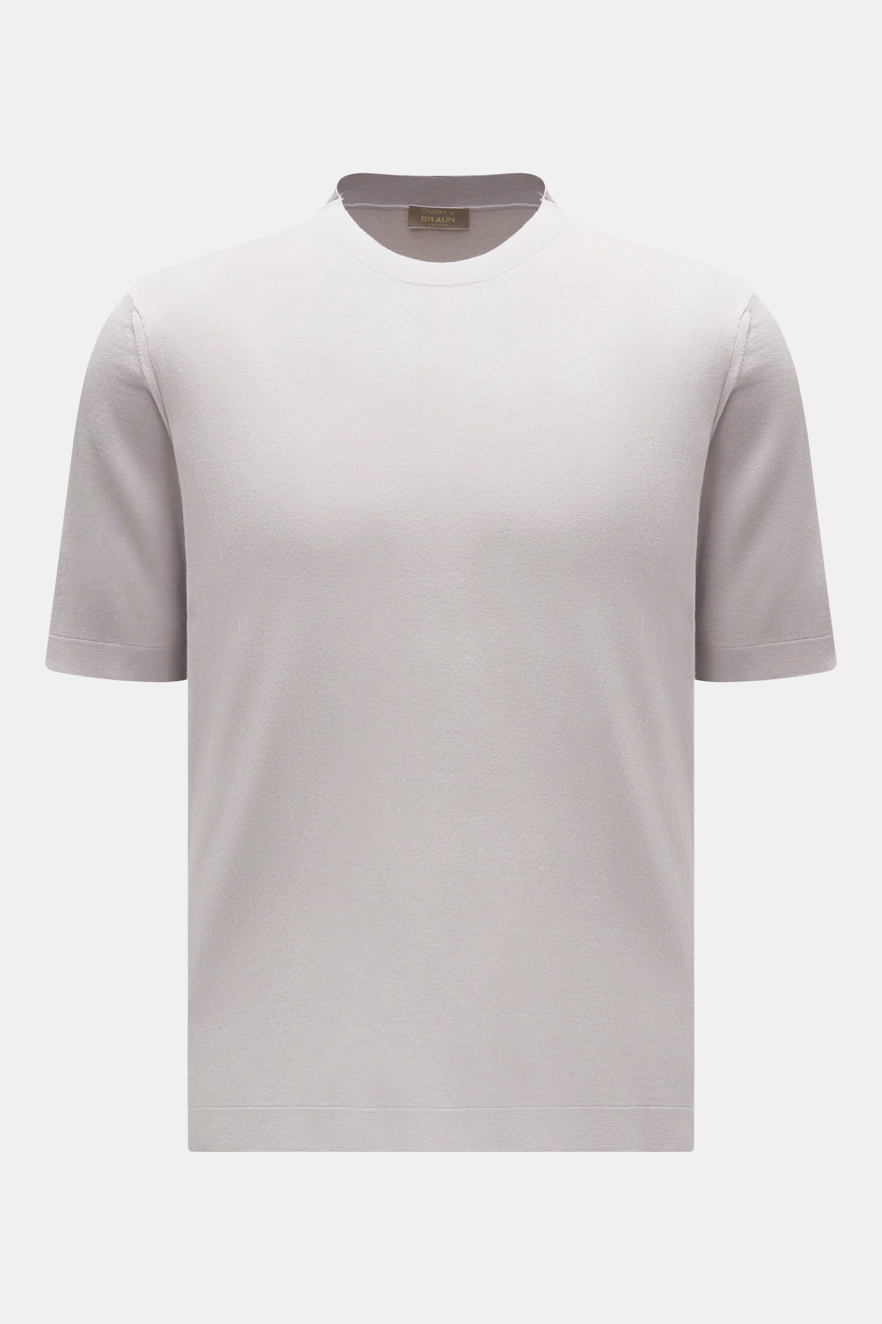 Cruciani Kurzarm-Pullover hellgrau