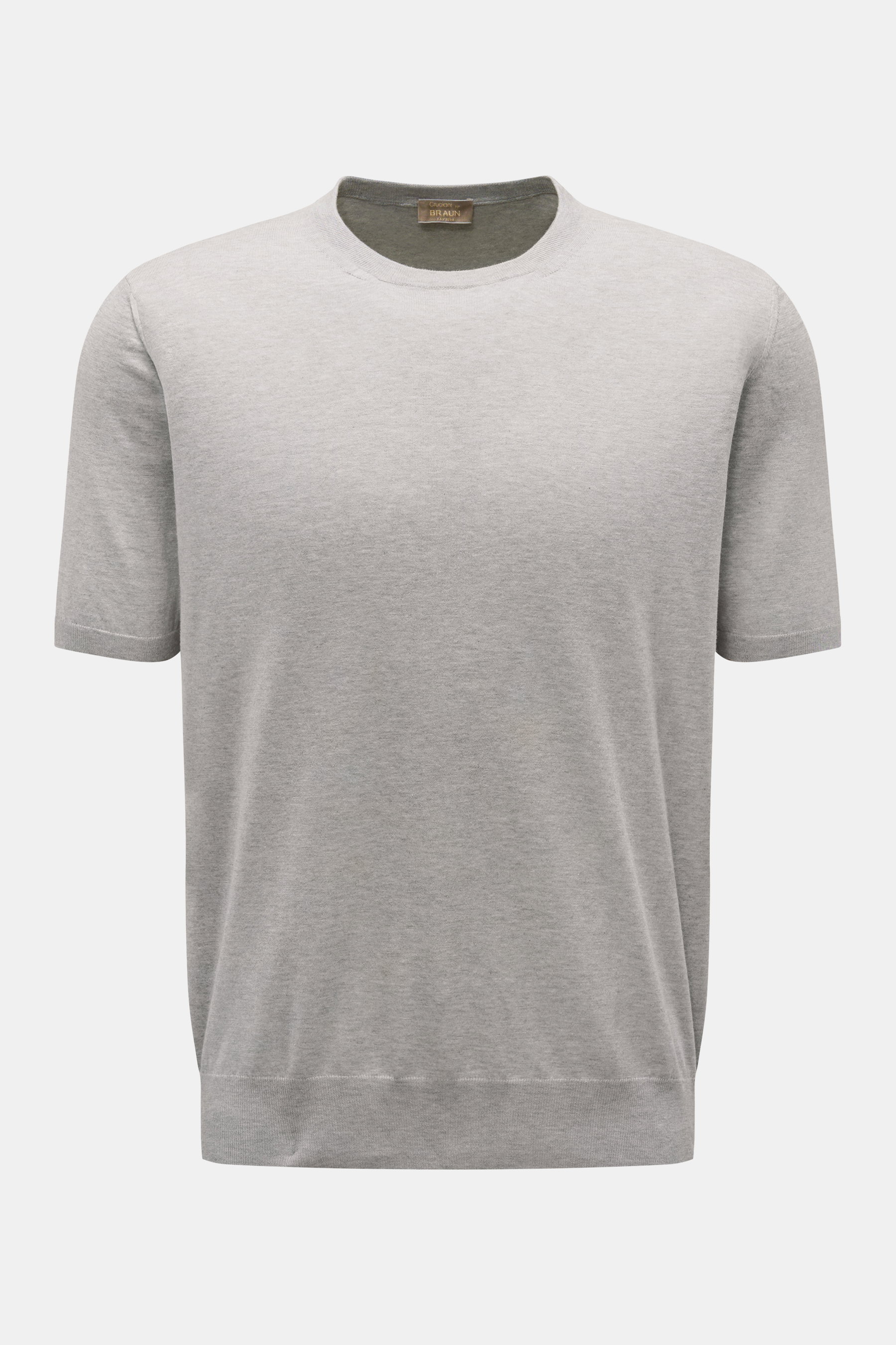 Cruciani Kurzarm-Pullover grau meliert