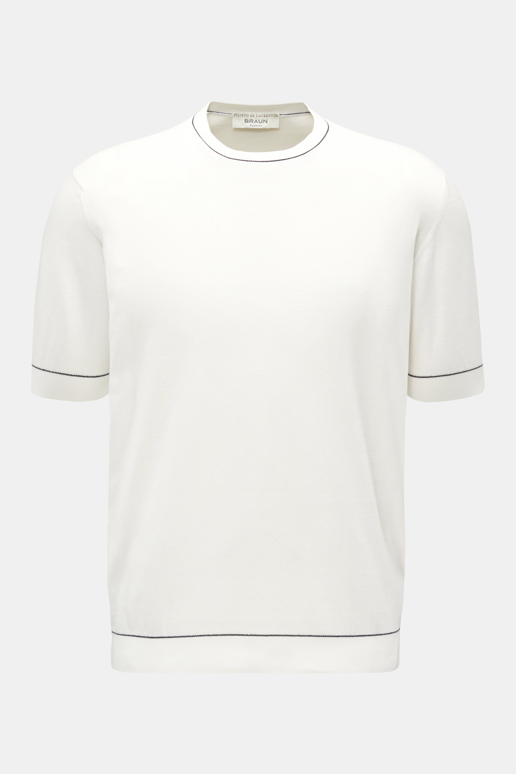 Filippo de Laurentiis Kurzarm-Rundhalspullover offwhite