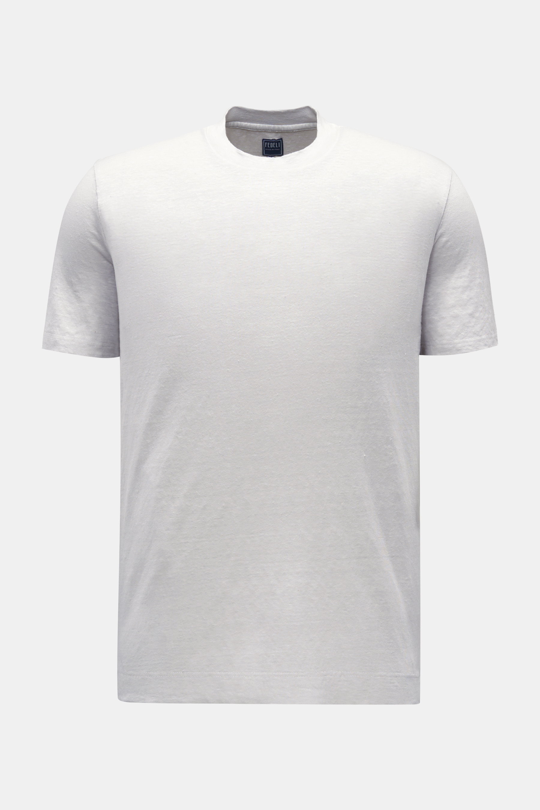 Fedeli Leinen Rundhals-T-Shirt 'Extreme' hellgrau meliert