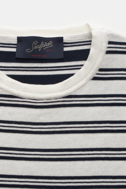 Seafarer Crew neck T-shirt white/navy striped