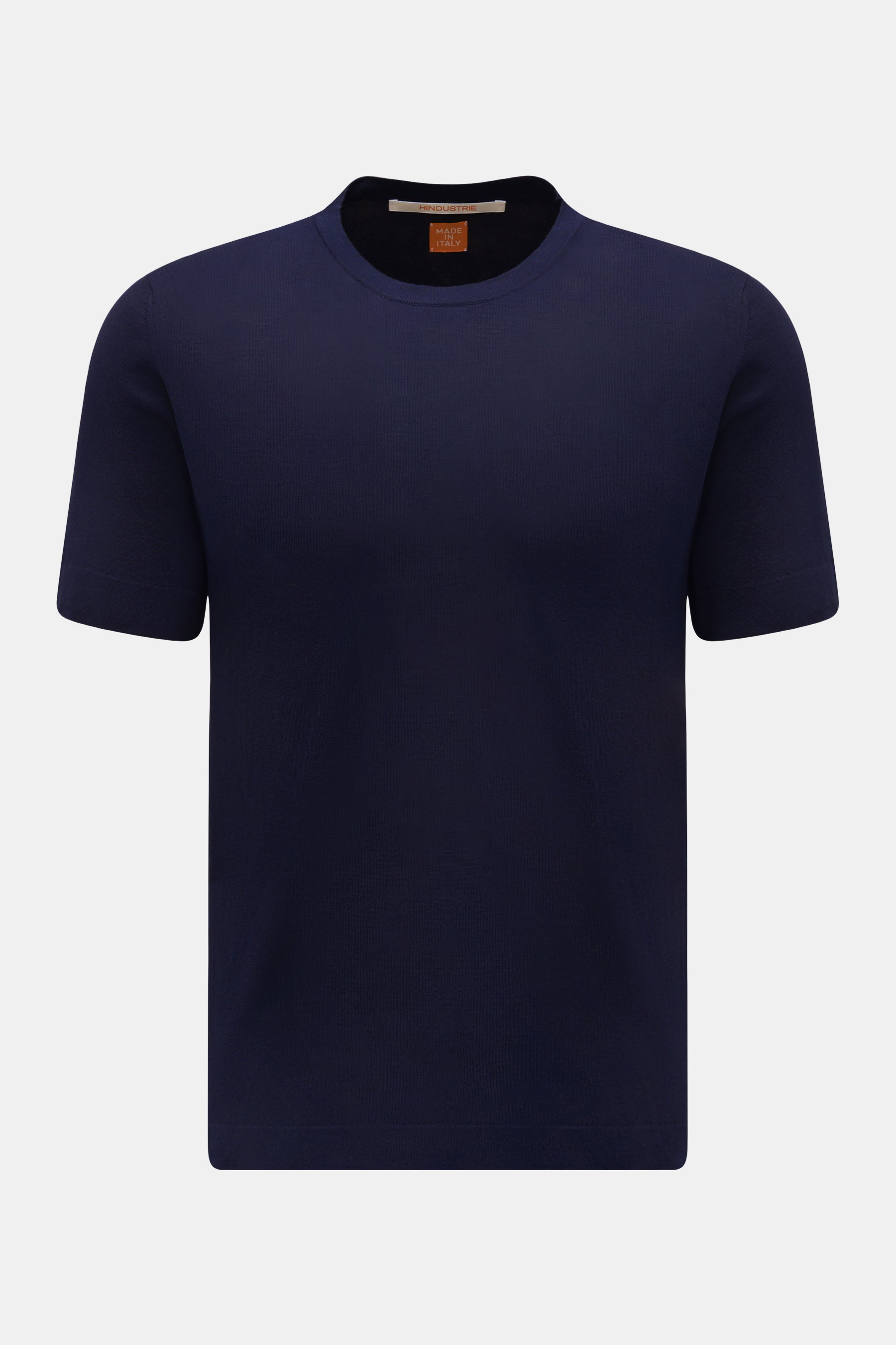 Hindustrie Kurzarm-Rundhalspullover navy