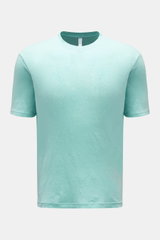 04651/ A trip in a bag Leinen Rundhals-T-Shirt 'Linen Jersey' türkis