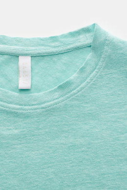 04651/ A trip in a bag Leinen Rundhals-T-Shirt 'Linen Jersey' türkis