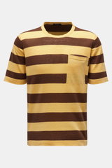 04651/ A trip in a bag Kurzarm-Pullover 'Striped Tee' gelb/braun gestreift