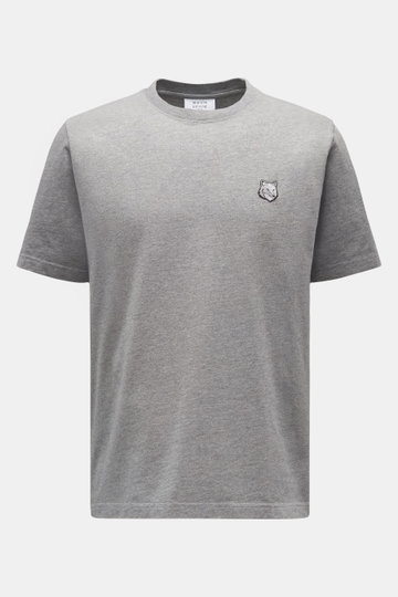 Maison Kitsuné Rundhals-T-Shirt 'Bold Fox' grau meliert