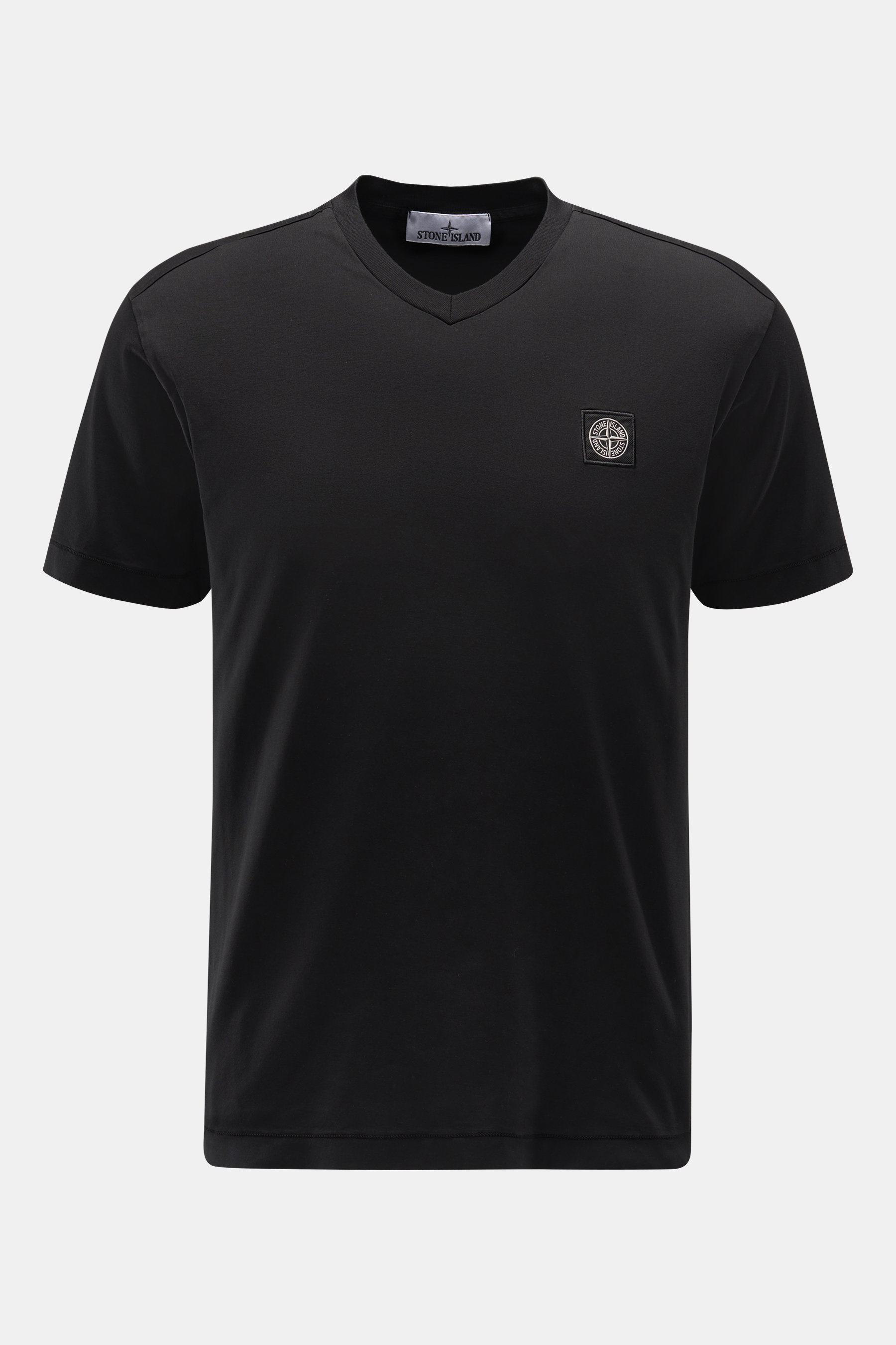 Stone Island V-Neck T-Shirt schwarz
