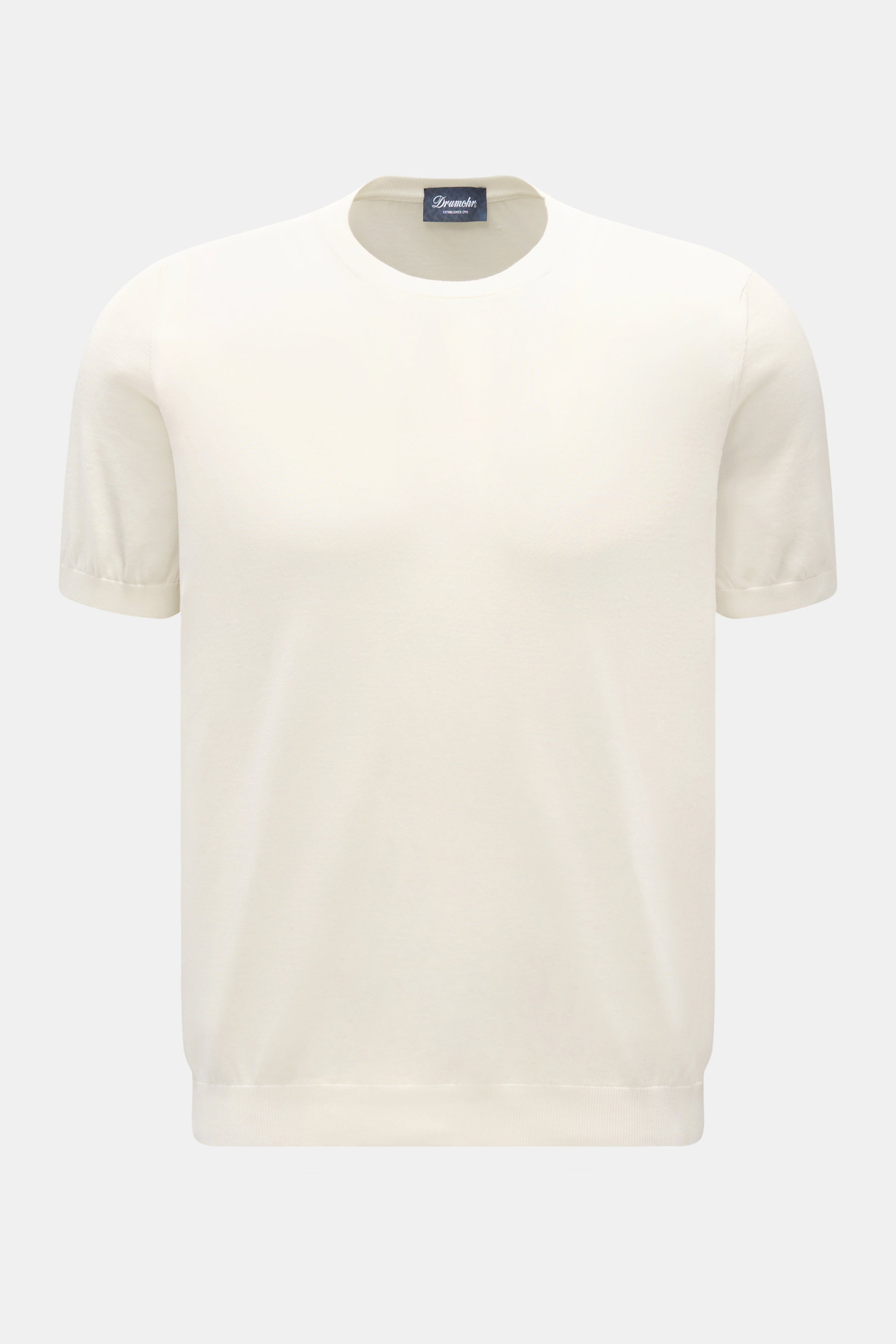 Drumohr Feinstrick-Kurzarmpullover offwhite