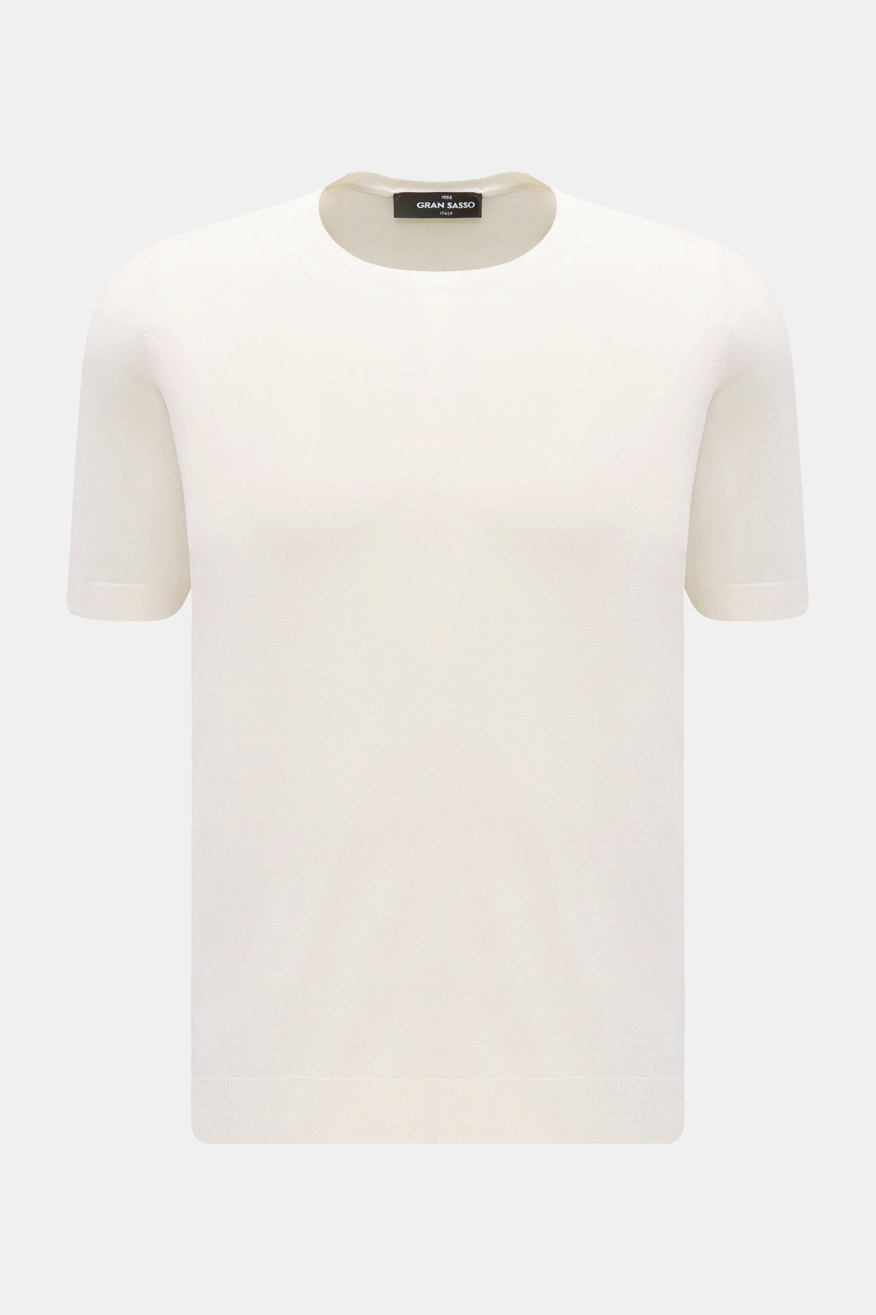 Gran Sasso Seiden-Kurzarmpullover offwhite