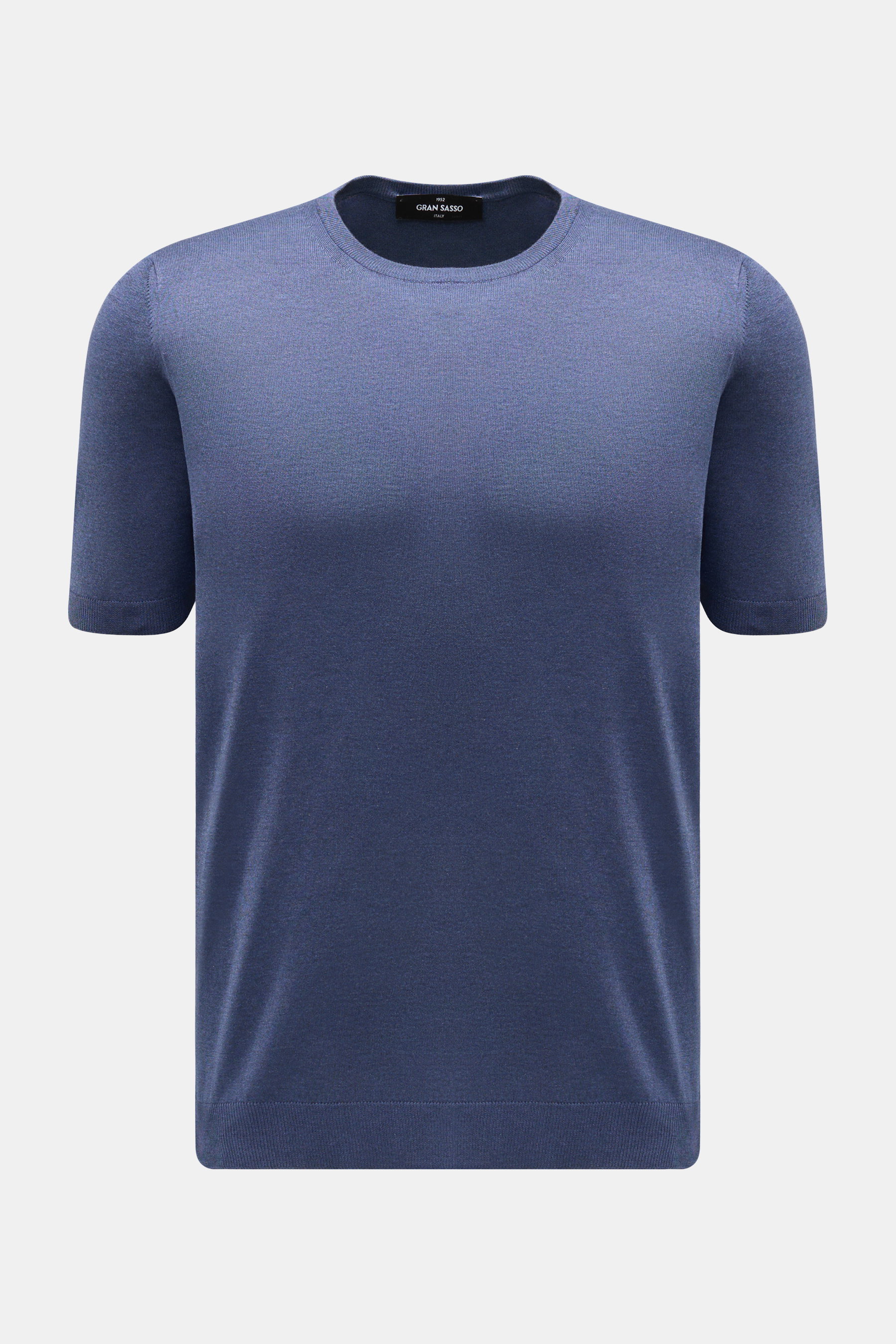 Gran Sasso Seiden-Kurzarmpullover graublau