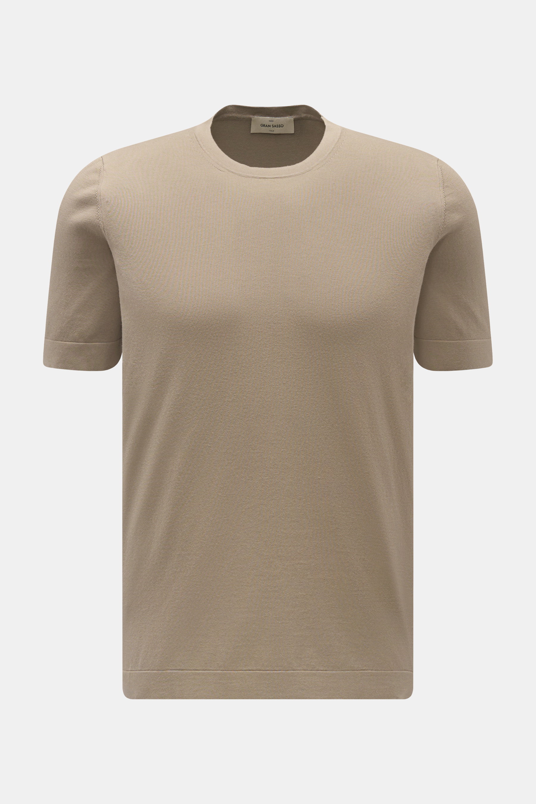 Gran Sasso Feinstrick-Kurzarmpullover taupe