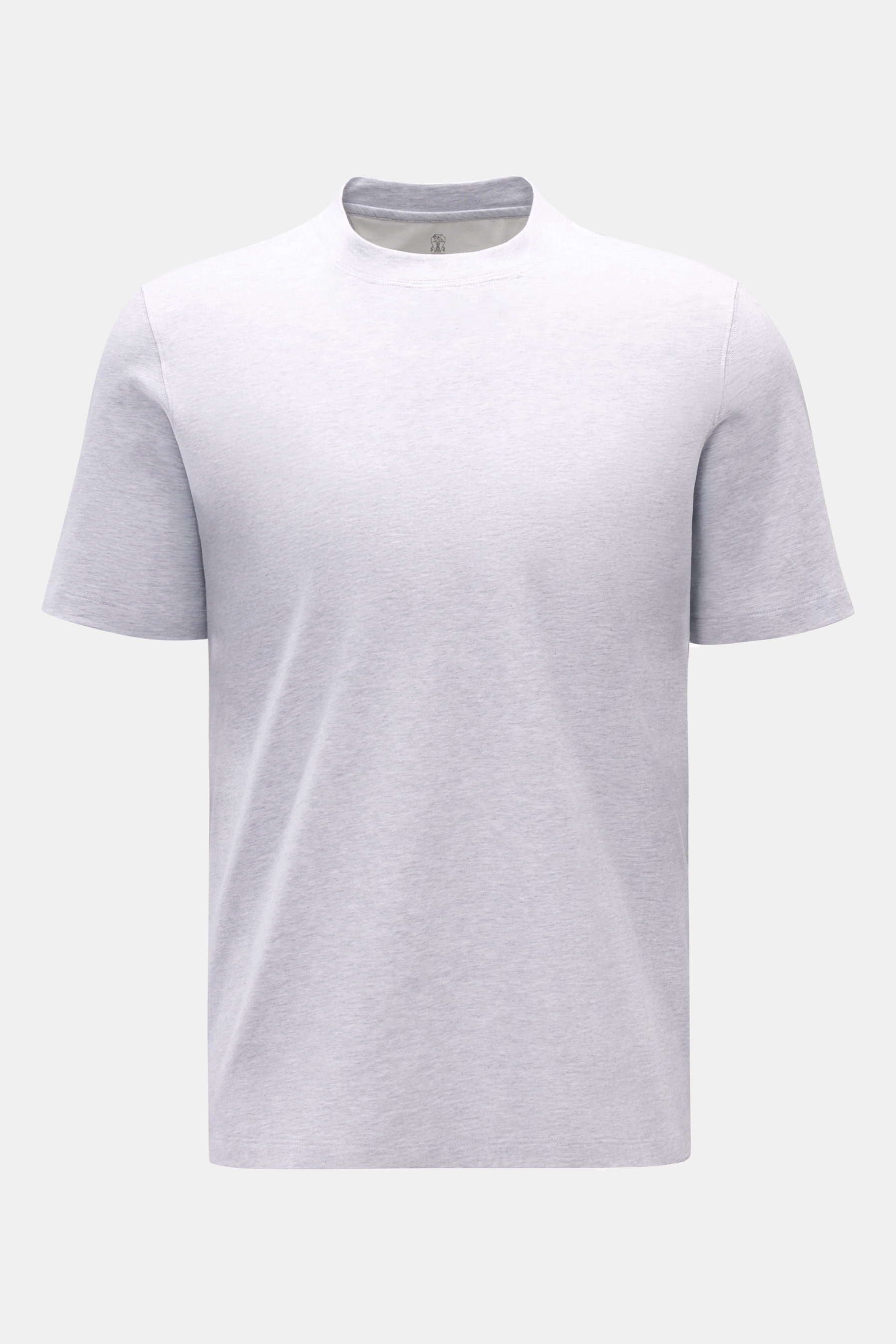Brunello Cucinelli Rundhals-T-Shirt hellgrau meliert