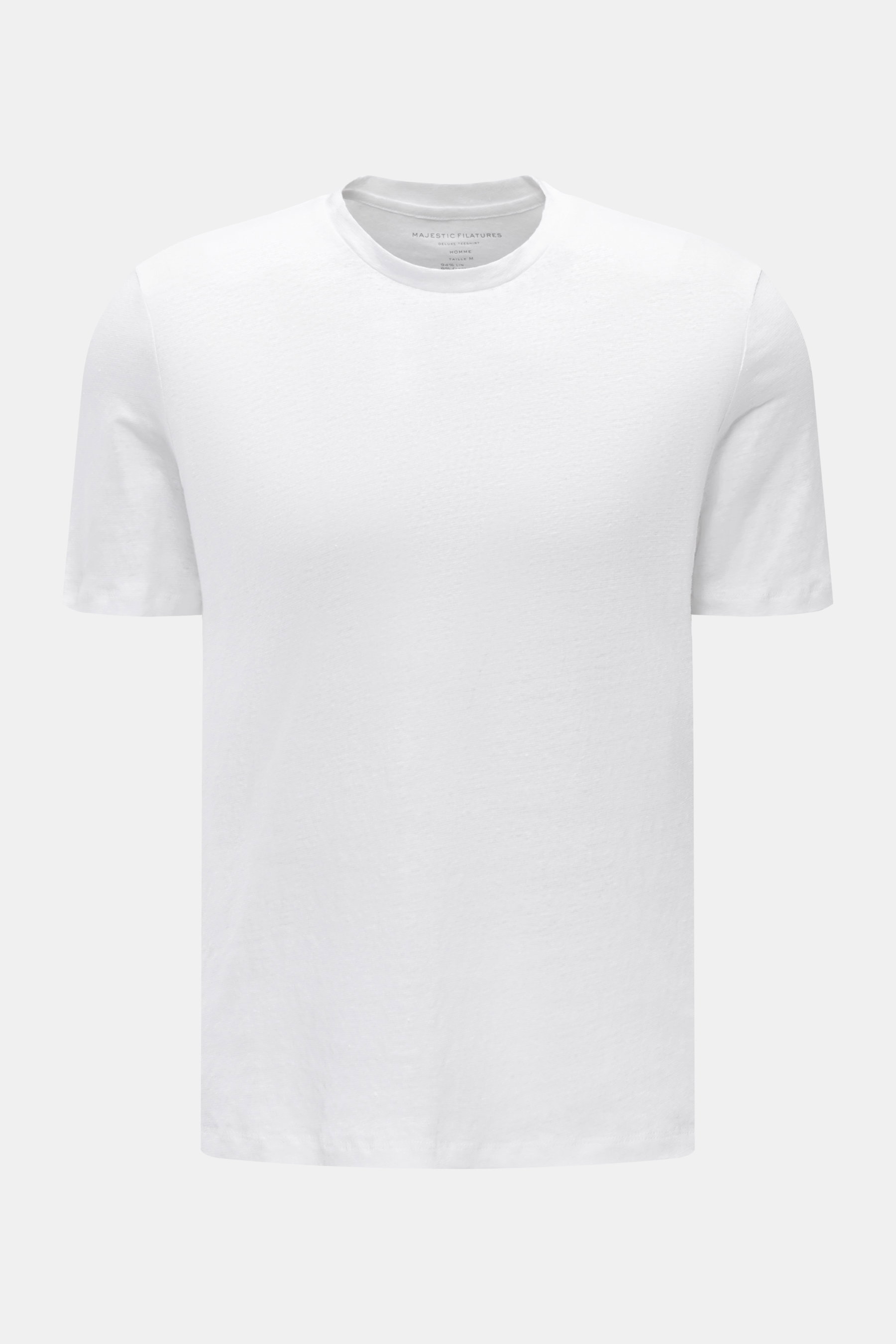 Majestic Filatures Leinen Rundhals-T-Shirt weiß
