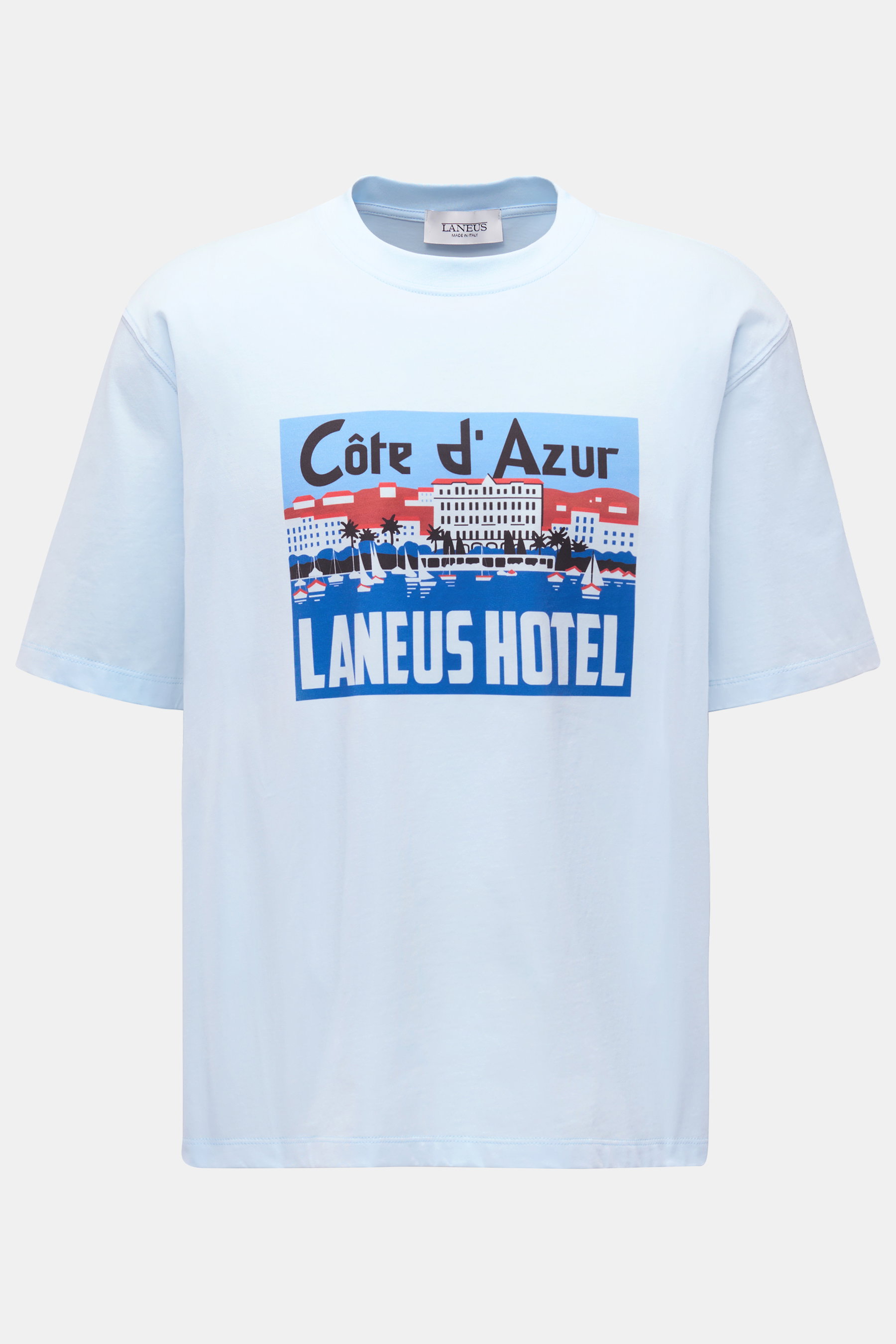 Laneus Rundhals-T-Shirt pastellblau