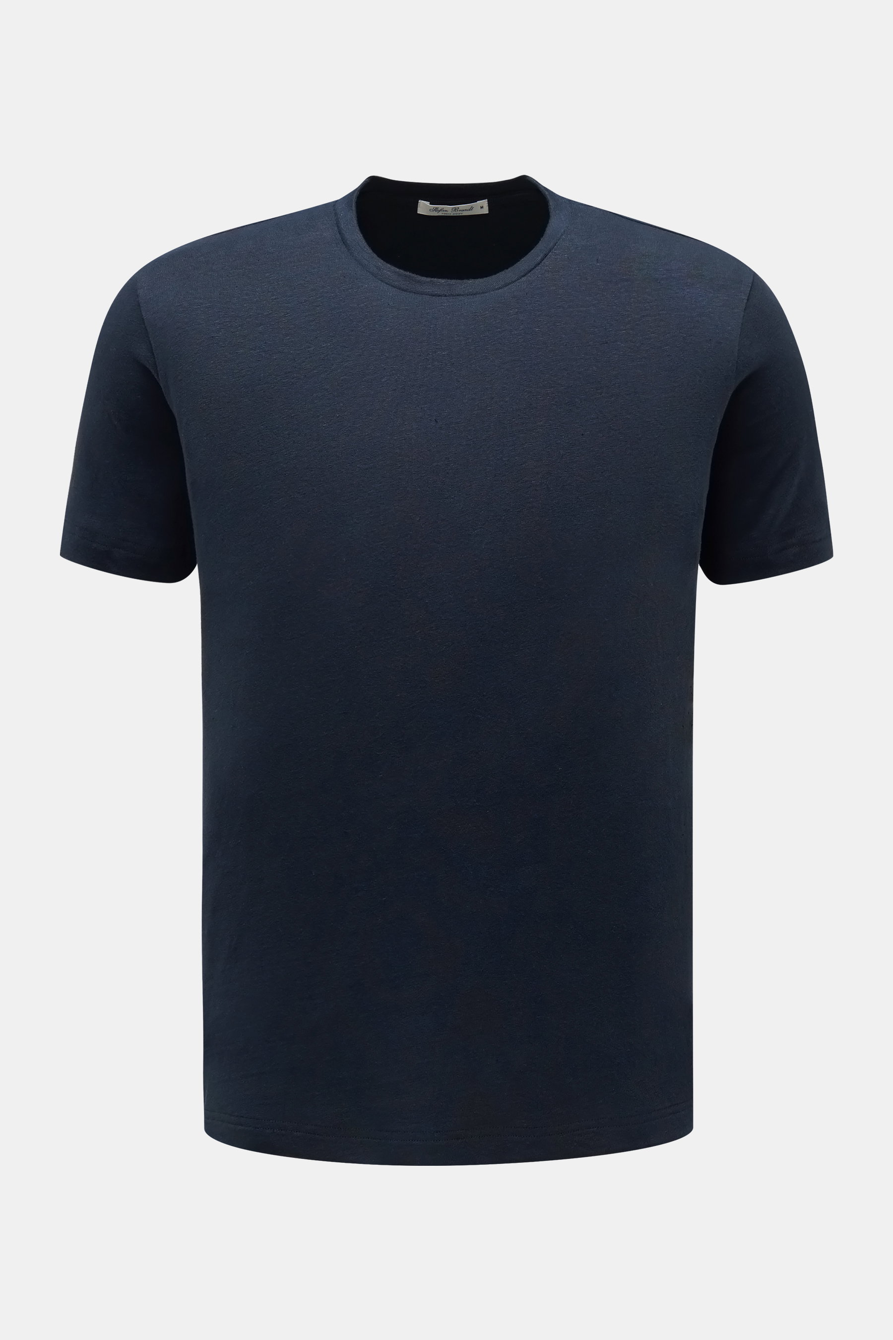 Stefan Brandt Leinen Rundhals-T-Shirt 'Enno' navy