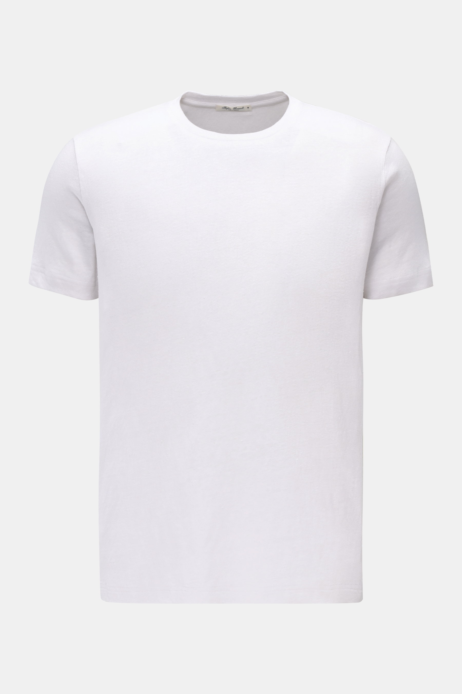 Stefan Brandt Leinen Rundhals-T-Shirt 'Enno' weiß