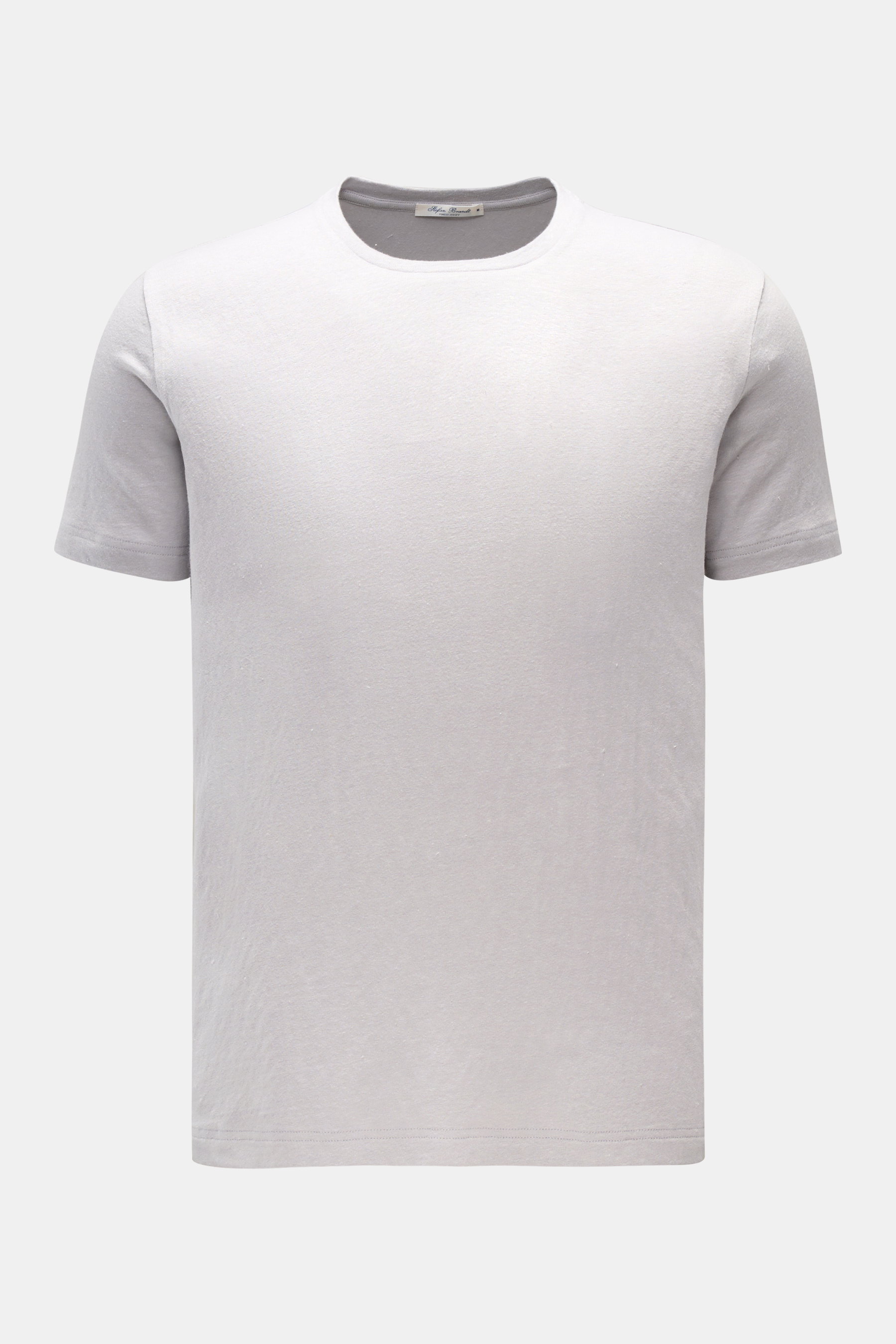 Stefan Brandt Leinen Rundhals-T-Shirt 'Enno' hellgrau