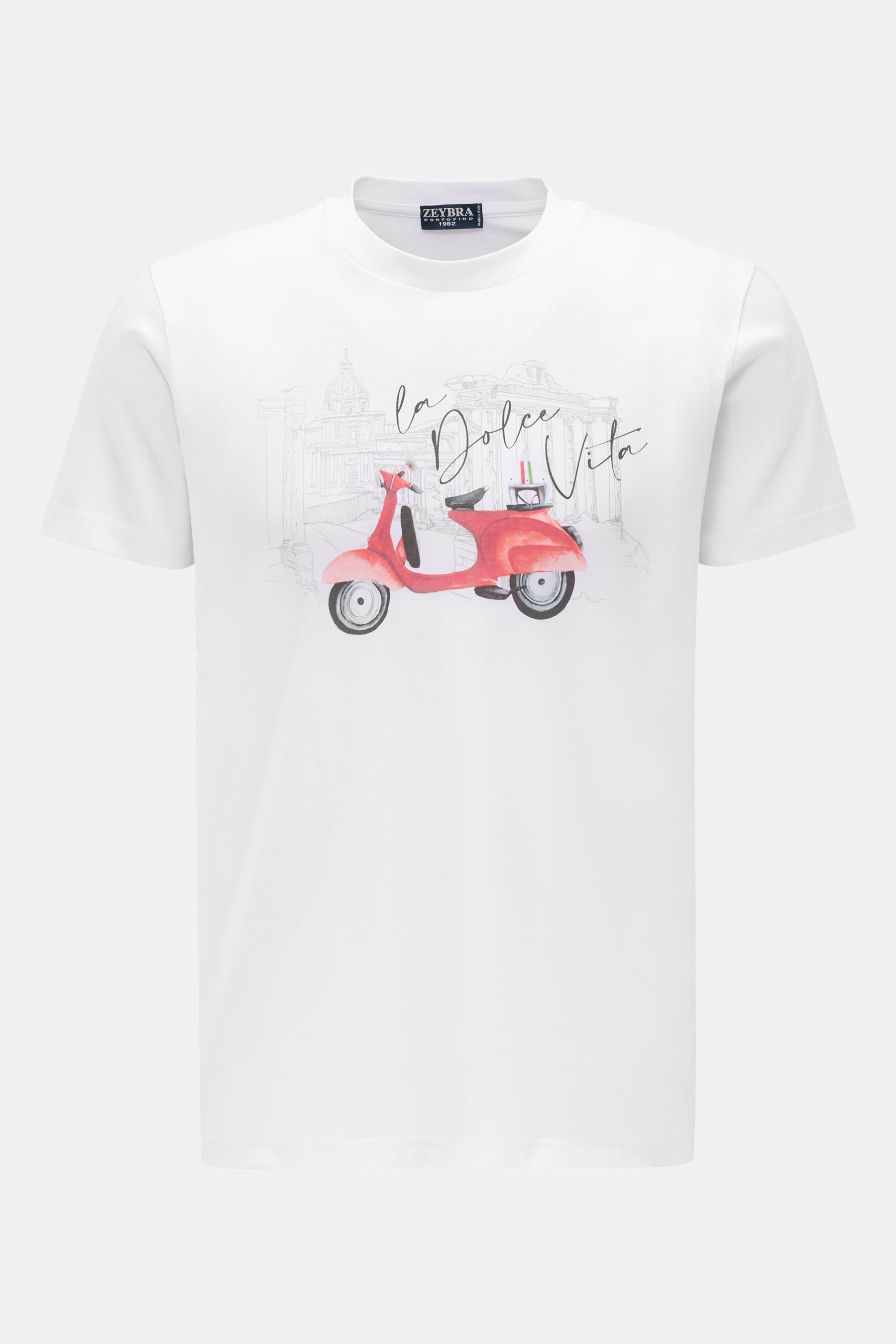 Zeybra Portofino 1962 Rundhals-T-Shirt 'Stampa' weiß