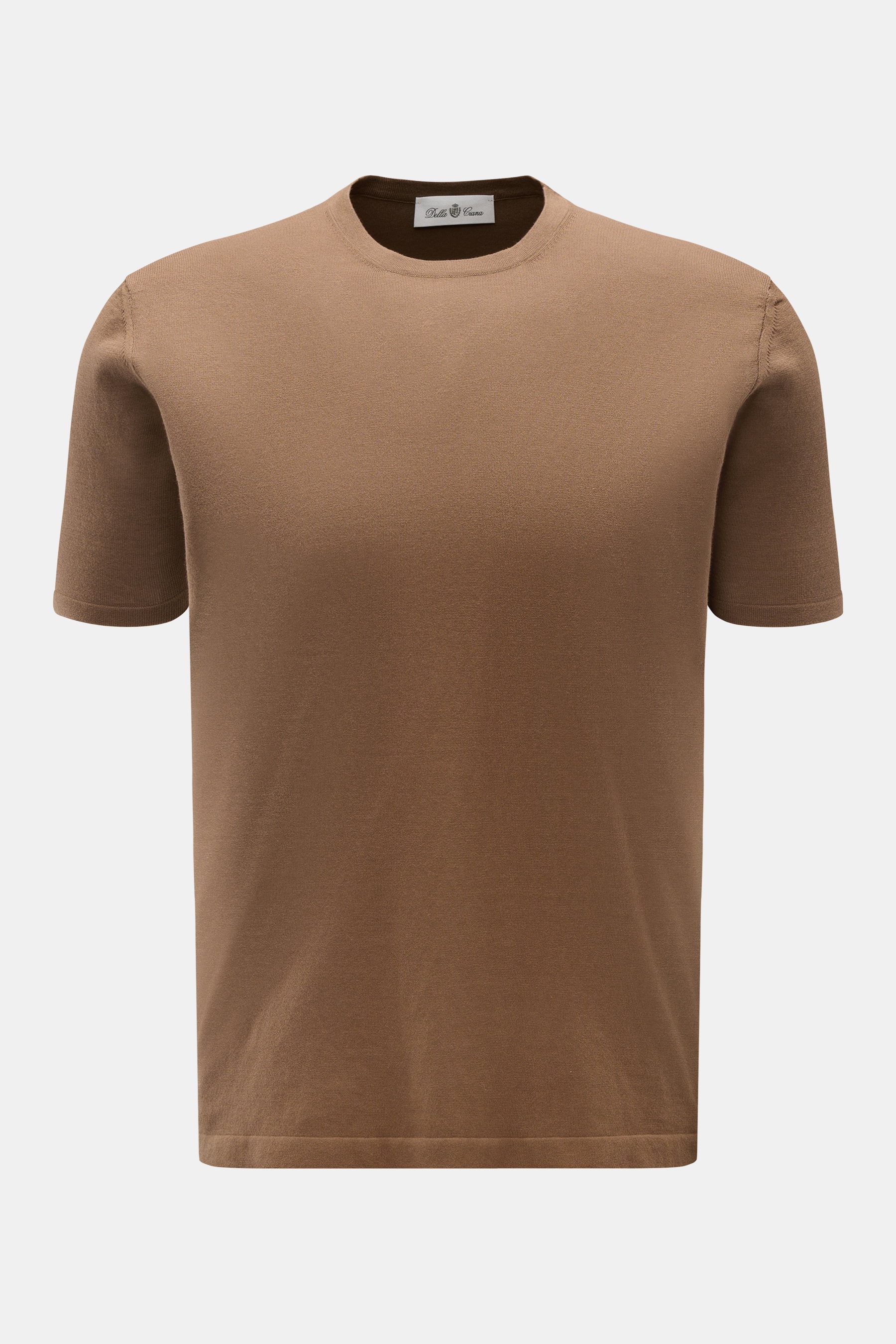 Della Ciana Feinstrick-Kurzarmpullover braun