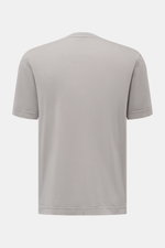 Graues 04651/ A trip in a bag Rundhals-T-Shirt in Regular Fit, Jersey aus Baumwolle, weicher Griff, Rückansicht mit kleinem Weblabel und kurzen Saumschlitzen.