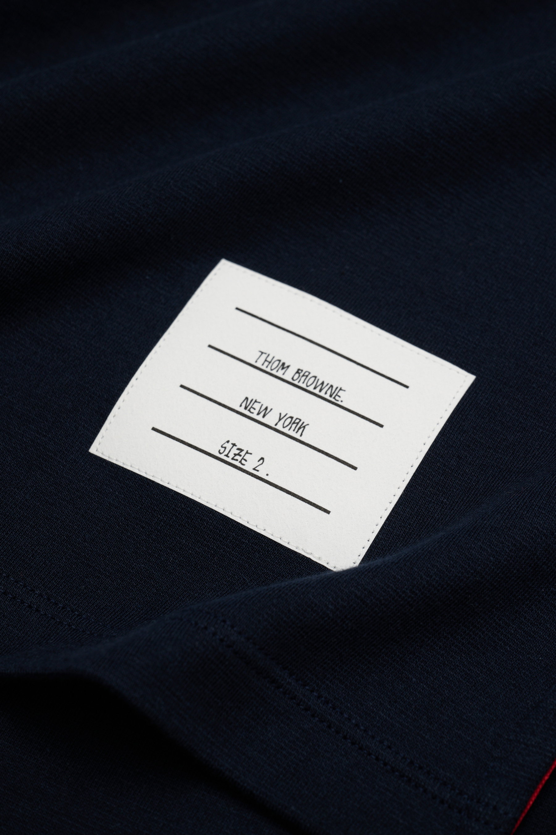 THOM BROWNE crew neck T-shirt navy