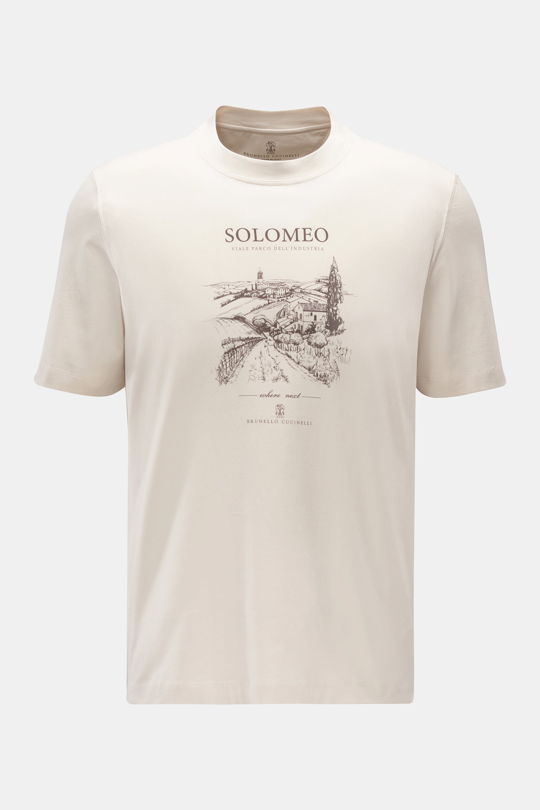 Brunello Cucinelli Crew neck T-shirt 'Solomeo' sand