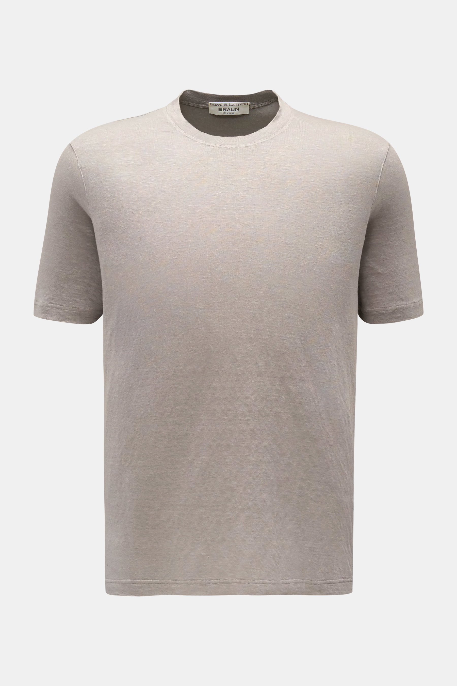 Filippo de Laurentiis Leinen Rundhals-T-Shirt 'Jerlin' grau