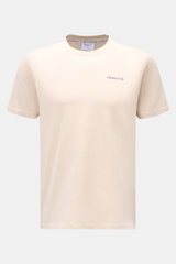 Frontansicht des Percival T-Shirt 'Mixologist Martini' creme mit Slim Fit, Rundhalsausschnitt, Logo-Print auf der Brust, großem Backprint, reine Baumwolle, weicher Griff.