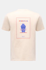 Percival T-Shirt 'Mixologist Martini' creme, Rückansicht, Slim Fit, reine Baumwolle, weicher Griff, Rundhalsausschnitt, Logo-Print Brust, großer Martini-Backprint.