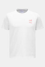 Percival T-Shirt 'Fine Wines' weiß, Slim Fit, reine Baumwolle, weicher Griff, Rundhalsausschnitt, Brust-Logo, mehrfarbiger Backprint, Frontansicht.