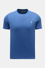 Polo Ralph Lauren Rundhals-T-Shirt dunkelblau, extra Slim Fit, weiche Baumwolle, Frontansicht mit weißem Logo-Stitching, Rundhalsausschnitt.