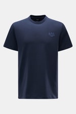 A.P.C. Rundhals-T-Shirt 'Standard Rue Madame' dunkelblau, frontal fotografiert, weicher Baumwoll-Jersey, Regular Fit, Logo-Stickerei Brust