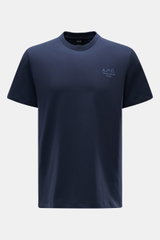 A.P.C. Rundhals-T-Shirt 'Standard Rue Madame' dunkelblau, frontal fotografiert, weicher Baumwoll-Jersey, Regular Fit, Logo-Stickerei Brust