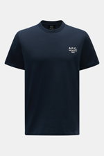 A.P.C. Rundhals-T-Shirt 'Standard Rue Madame' navy, frontal fotografiert, aus weichem Baumwoll-Jersey mit Logo-Stickerei auf der Brust.