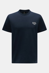 A.P.C. Rundhals-T-Shirt 'Standard Rue Madame' navy, frontal fotografiert, aus weichem Baumwoll-Jersey mit Logo-Stickerei auf der Brust.