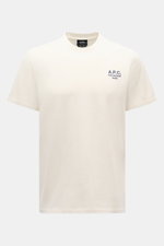A.P.C. Rundhals-T-Shirt 'Standard Rue Madame' offwhite, frontale Nahaufnahme, weicher Baumwoll-Jersey, Regular Fit, Logo-Stickerei Brust