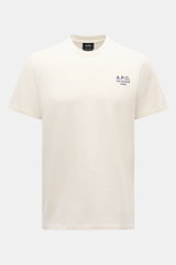 A.P.C. Rundhals-T-Shirt 'Standard Rue Madame' offwhite, frontale Nahaufnahme, weicher Baumwoll-Jersey, Regular Fit, Logo-Stickerei Brust