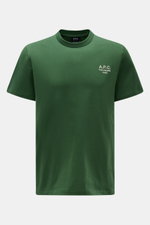 A.P.C. Rundhals-T-Shirt 'Standard Rue Madame' grün, frontal, aus weichem Baumwoll-Jersey mit Logo-Stickerei auf der Brust.