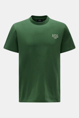 A.P.C. Rundhals-T-Shirt 'Standard Rue Madame' grün, frontal, aus weichem Baumwoll-Jersey mit Logo-Stickerei auf der Brust.