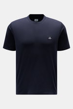 C.P. Company Rundhals-T-Shirt dark navy, Vorderansicht, Slim Fit Jersey aus Baumwolle mit weichem Griff, rundem Halsausschnitt, Logo-Stitching auf der Brust.