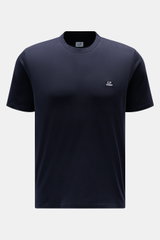 C.P. Company Rundhals-T-Shirt dark navy, Vorderansicht, Slim Fit Jersey aus Baumwolle mit weichem Griff, rundem Halsausschnitt, Logo-Stitching auf der Brust.