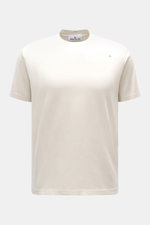 Stone Island Crew neck T-Shirt 'Stellina' cream shown front view, minimalistic design, pure cotton jersey, soft touch, slim fit, crew neckline, subtle Stellina stitching on chest.