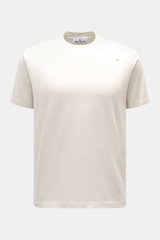 Stone Island Crew neck T-Shirt 'Stellina' cream shown front view, minimalistic design, pure cotton jersey, soft touch, slim fit, crew neckline, subtle Stellina stitching on chest.