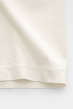 Stone Island Crew neck T-Shirt 'Stellina' cream shown close-up from the front, highlighting pure cotton jersey, soft touch, slim fit, crew neckline, and subtle Stellina stitching.