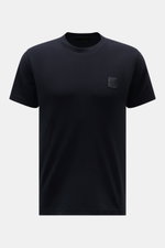 Stone Island Rundhals-T-Shirt 'Ghost Piece' navy, frontale Nahaufnahme, Baumwolljersey, Slim Fit, Rundhalsausschnitt, tonales Weblabel Brust.