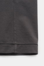 Stone Island T-Shirt 'Basic Cotton' dark grey shown from a close-up side view, pure cotton, soft feel, slim fit, round neckline, woven chest label.