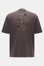 Stone Island Rundhals-T-Shirt 'Printed Tee' mauve, Rückansicht, Bio-Baumwolle, großer Windrosen-Print, regular fit, weicher Griff.