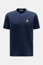 Front view of Belstaff Crew neck T-shirt navy in slim fit, soft pure cotton jersey with crew neck and subtle BELSTAFF woven label.