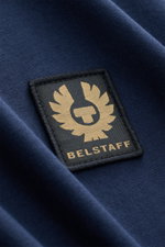 Close-up view of the Belstaff Crew neck T-shirt navy showing its authentic woven label on soft pure cotton jersey fabric.

Description: <p>Uncomplicated and authentic: This T-shirt in lightweight cotton jersey by BELSTAFF features clean lines and a subtle